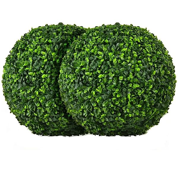 Costway 2er Buchsbaumkugel für Haus Garten Hochzeit Dunkelgrün 40 cm günstig online kaufen