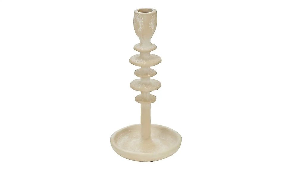 HOME STORY Kerzenständer   ¦ creme ¦ Aluminium ¦ Maße (cm): H: 23  Ø: 11.5 günstig online kaufen