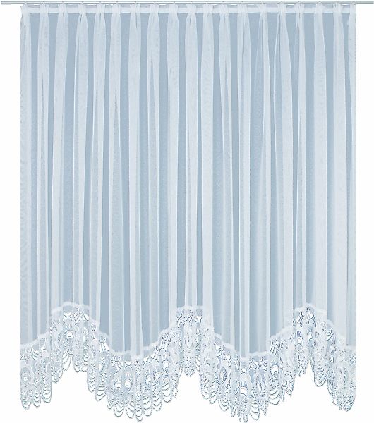 Wirth Gardine "Elena" Faltenband 1 Stk. tlg. veredelt mit echter Plauener S günstig online kaufen