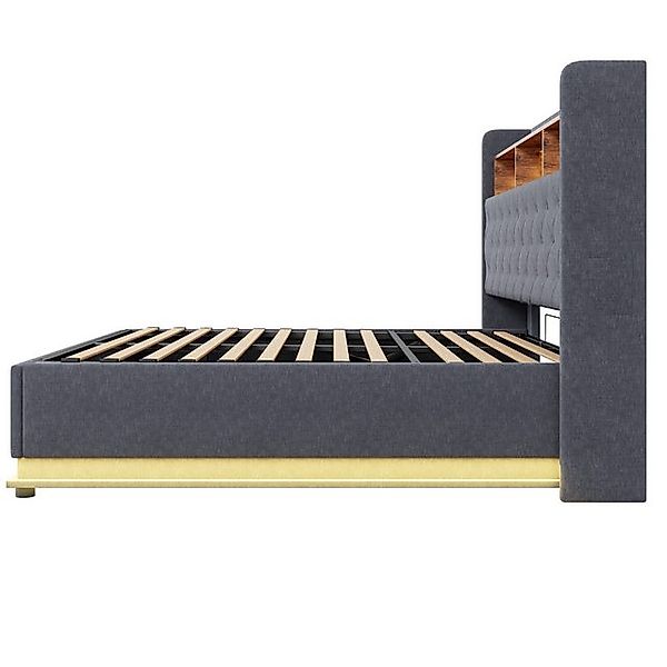 Gotagee Polsterbett 180x200cm LED-Polsterbett mit USB-Ladeanschluss,hydraul günstig online kaufen