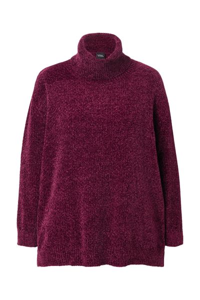 Ulla Popken Longpullover Chenille-Pullover Oversized Stehkragen günstig online kaufen
