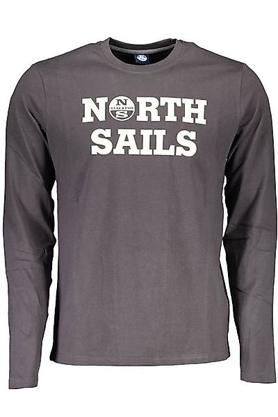 North Sails T-Shirt Graues Herren Langarmshirt mit Rundhals und Druck - günstig online kaufen