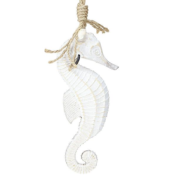 Viana Dekofigur Seepferdchen Weiß Hängedeko 27cm günstig online kaufen