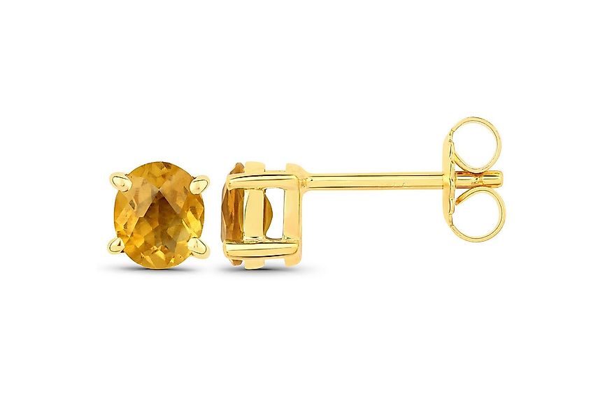 Vira Jewels Paar Ohrstecker 925-Sterling Silber vergoldet Glänzend Citrin g günstig online kaufen