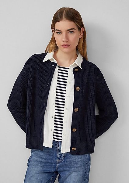 s.Oliver Cardigan Strickjacke Cardigan aus Baumwollmix in Ripp-Optik günstig online kaufen