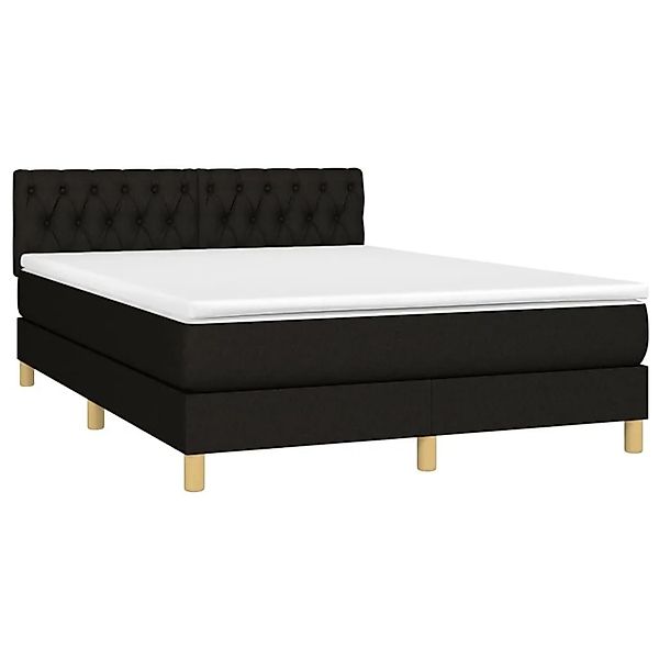 vidaXL Boxspringbett mit Matratze Schwarz 140x190 cm Stoff 3140851 günstig online kaufen