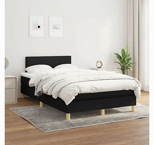 vidaXL Boxspringbett Boxspringbett mit Matratze Schwarz 120x200 cm Stoff Be günstig online kaufen