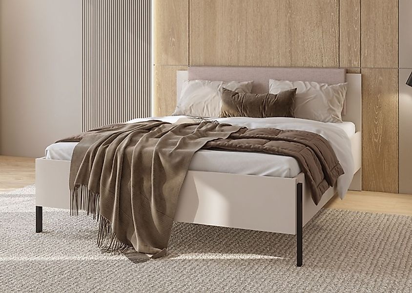 OTTO home Bett »Jukon, mit gepolstertem Kopfteil, Füße aus Metall, modernes günstig online kaufen