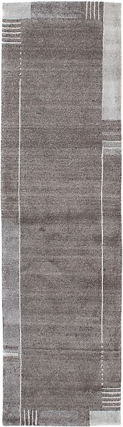 morgenland Wollteppich »Nepal - 300 x 80 cm - grau«, rechteckig günstig online kaufen