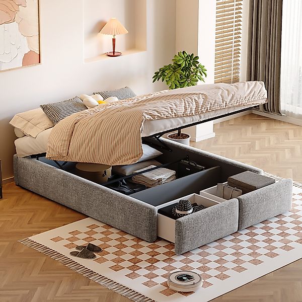 OKWISH Polsterbett Plattformbett ohne Kopfteil (Polsterbett günstig online kaufen
