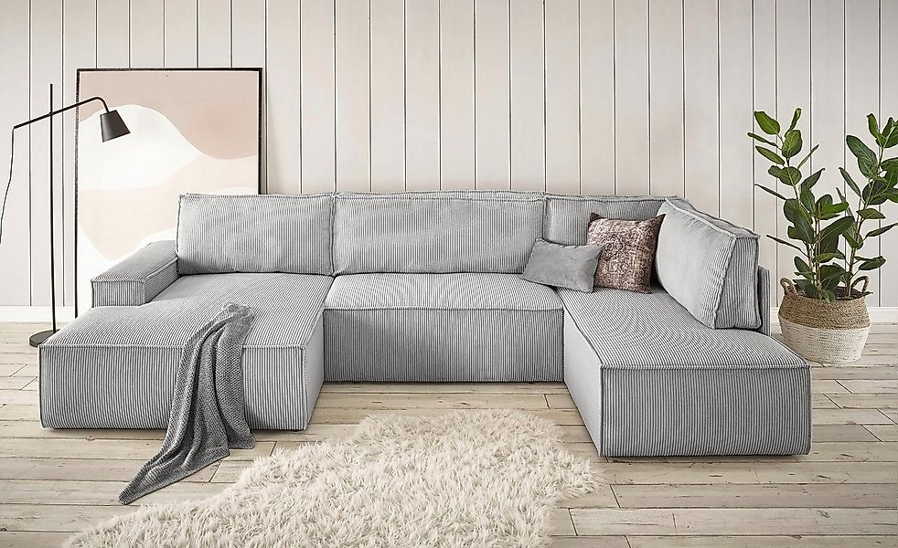 Home affaire Wohnlandschaft "SHERWOOD 329 cm, U-Form, Schlafsofa,", Schlaff günstig online kaufen