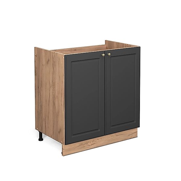 Vicco Spülenunterschrank Fame-Line Anthrazit-Gold/Goldkraft Eiche 80 cm AP günstig online kaufen