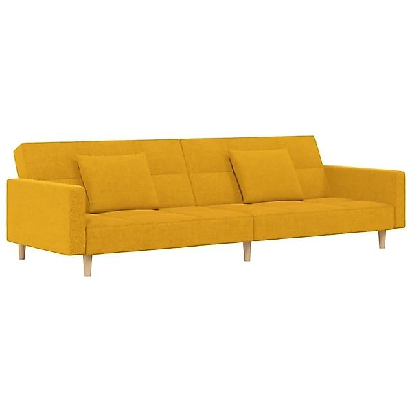 vidaXL Schlafsofa 2-Sitzer mit 2 Kissen Gelb Stoff 375804 günstig online kaufen