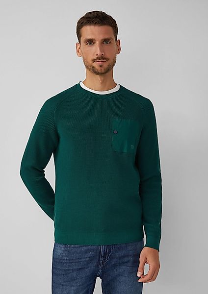 s.Oliver Longpullover Strickpullover Strickpullover mit Brusttasche günstig online kaufen