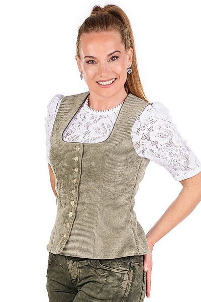 Berwin & Wolff Trachtenbluse Trachtenmieder Cord - ANNA - olivgrün günstig online kaufen