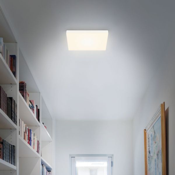 LED-Deckenlampe Flame, 3000K, 28,7x28,7cm, silber günstig online kaufen