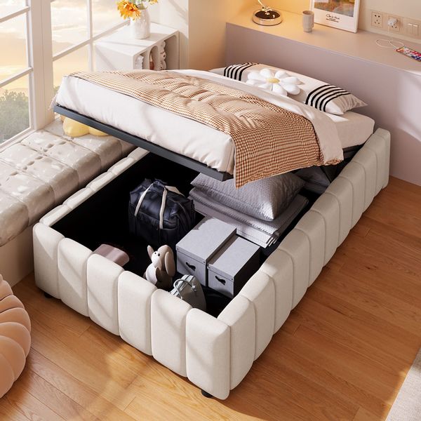 REDOM Polsterbett Funktionsbett,Kinderbett,Jugendbett (Polsterbett,mit hydr günstig online kaufen