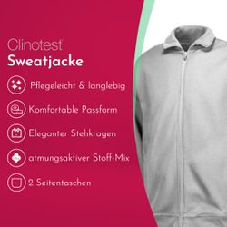 Clinotest Sweatjacke ohne Kapuze Unisex - günstig online kaufen