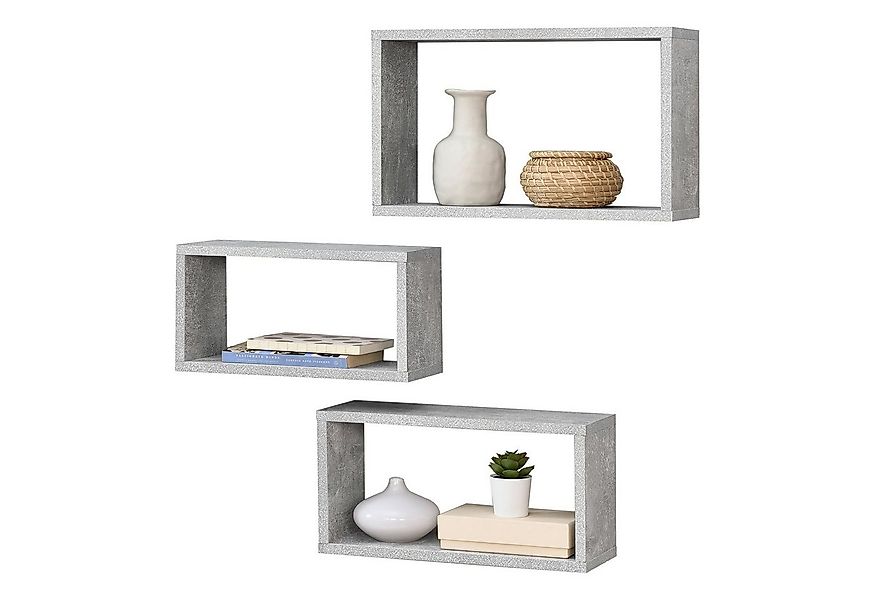 en.casa Wandregal, »Mandal« Wandablage 3-teilig Schweberegal Wandboard Beto günstig online kaufen