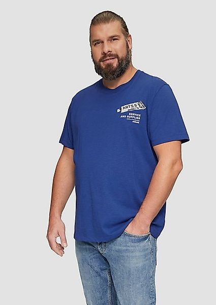 s.Oliver Kurzarmshirt Baumwoll-T-Shirt mit Frontprint und Flammgarnstruktur günstig online kaufen