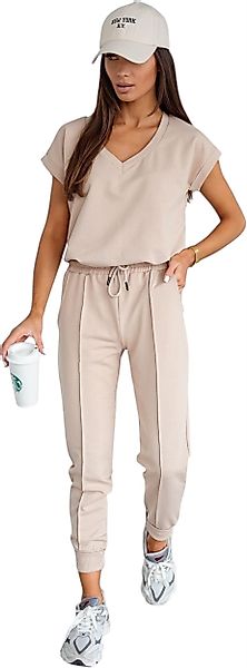 EloModa Jogginganzug Damen Freizeitanzug Jogginganzug Baumwoll-Trainingsanz günstig online kaufen