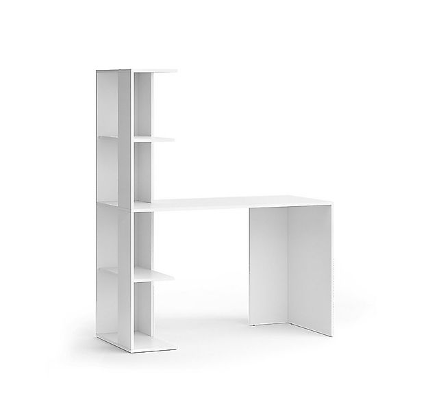 Vicco Schreibtisch Tower, Weiß, 122.2 x 55.2 cm mit 4 Fächern günstig online kaufen