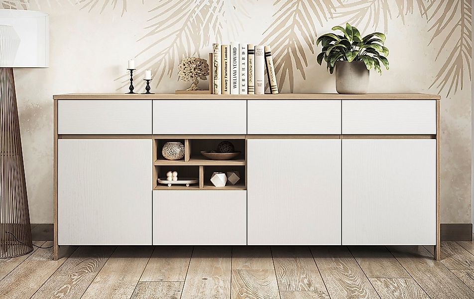 Home affaire Sideboard Stranda, moderner Schrank, Kommode im Scandi-Style, günstig online kaufen