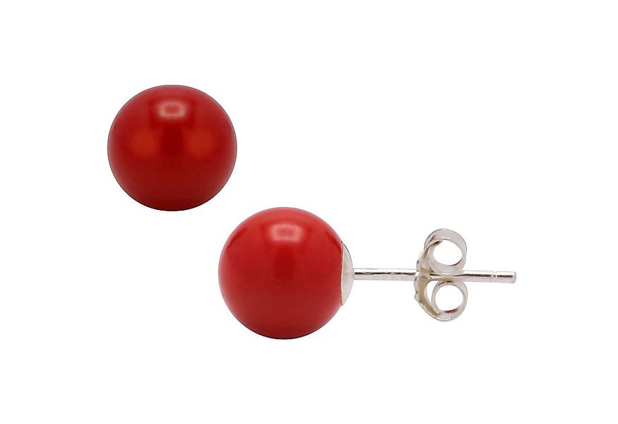 Schmuck Krone Paar Ohrstecker Ohrstecker aus Koralle & 925er Silber, Silber günstig online kaufen