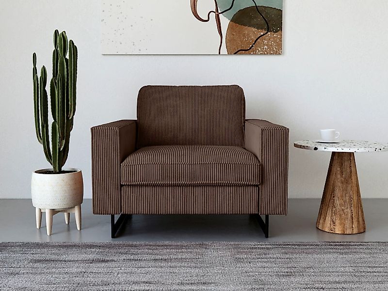 Places of Style Loveseat "Pinto 105 cm, Cord, Chenille, Lederoptik", mit Ke günstig online kaufen