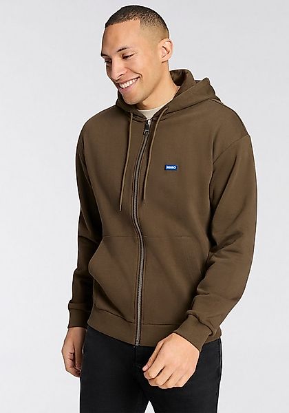 HUGO Blue Kapuzensweatjacke Nadarasi mit Logo-Badge günstig online kaufen