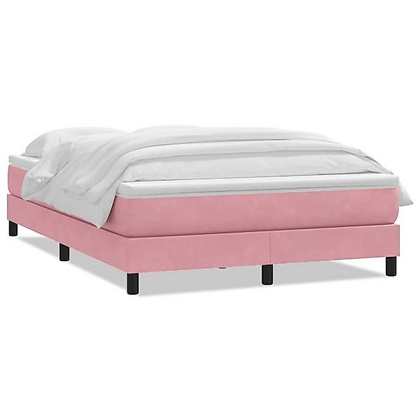 vidaXL Boxspringbett, Boxspringbett mit Matratze Rosa 140x210 cm Samt günstig online kaufen