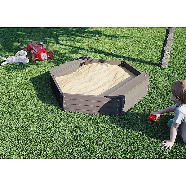 Kiehn-Holz Sandkasten BPC 6-eck Ganit Ø 109 cm x 27 cm günstig online kaufen