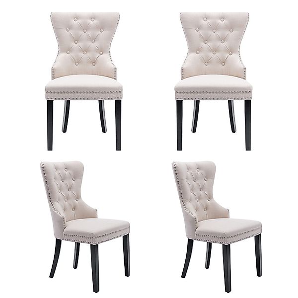 Flieks Esszimmerstuhl (4 St), Leinen Stuhl günstig online kaufen