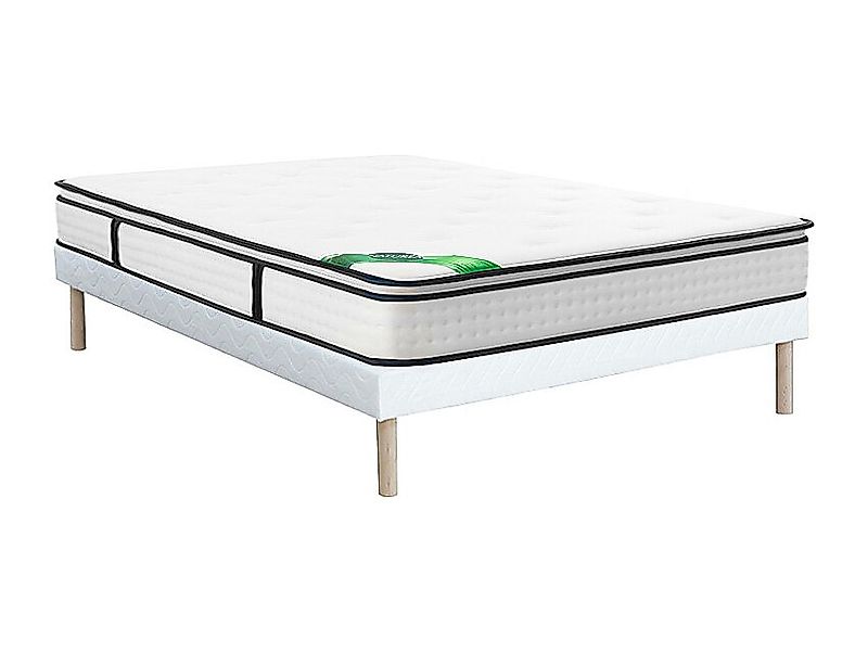 Bett-Set 140 x 190 cm, Polsterbett + 7-Zonen-Taschenfederkernmatratze mit i günstig online kaufen