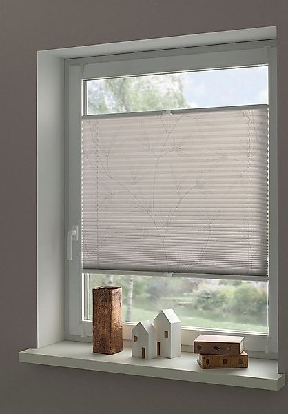 OTTO home Plissee Dekor Bamboo Moonbeam grau, blickdicht, ohne Bohren, vers günstig online kaufen