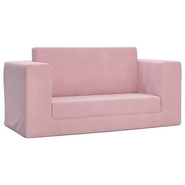 vidaXL Kindersofa, Kinder Schlafsofa 2-Sitzer Rosa Weicher Plüsch günstig online kaufen