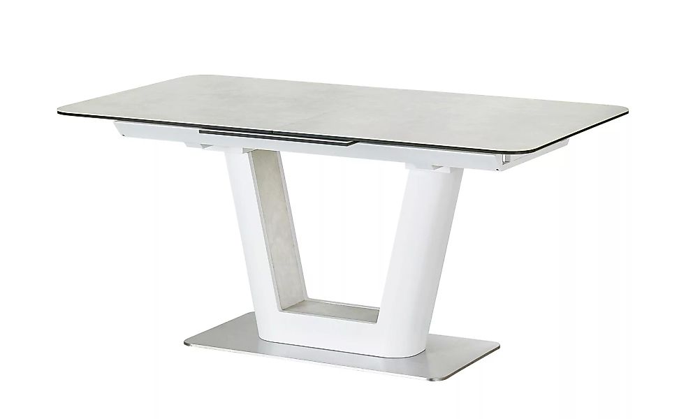 uno Glassäulentisch ausziehbar  Dusk - creme - 90 cm - 76 cm - Tische > Ess günstig online kaufen