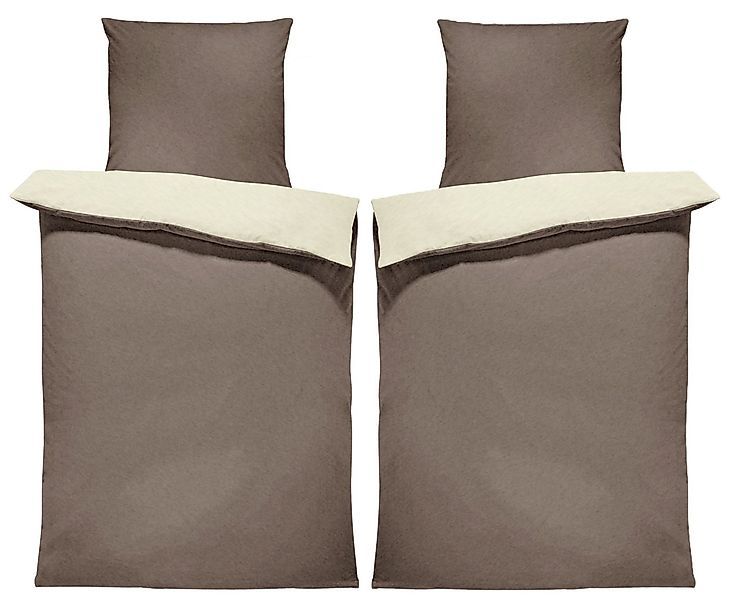 One Home Bettwäsche Doubleface Unifarben, Fleece, 4 teilig, Wende modern, k günstig online kaufen