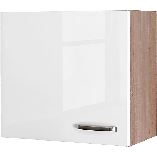 Flex-Well Exclusiv Küchen-Oberschrank Valero 60x55cm Hochglanz Weiß-Sonoma günstig online kaufen