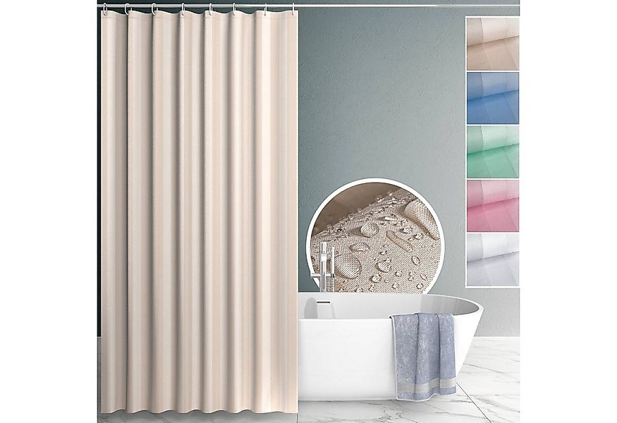 ANRO Duschvorhang aus Italien hochwertiger Badevorhang Textil mit Ösen und günstig online kaufen