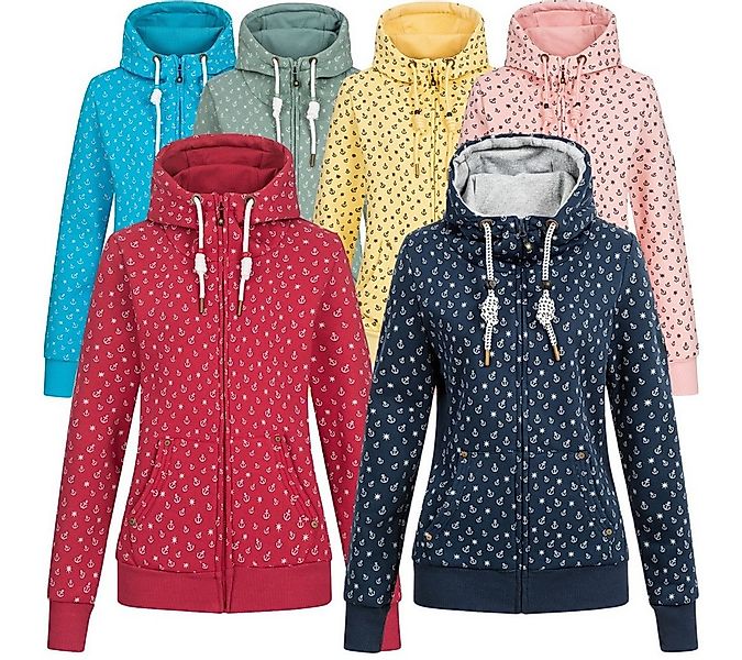 ankerglut Fleecejacke Ankerglut Freundschaft Damen Sweatshirt Jacke günstig online kaufen