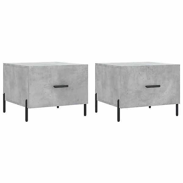 vidaXL Couchtische 2 Stk. Betongrau 50x50x40 cm Holzwerkstoff Modell 2 günstig online kaufen