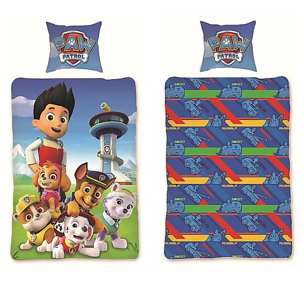 Familando Kinderbettwäsche Paw Patrol "Ryder & Mighty Pups" 135x200 + 80x80 günstig online kaufen