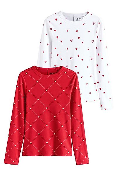 Next Langarmshirt 2er-Pack Langarm-Rundhalsoberteile, Herzen (2-tlg) günstig online kaufen