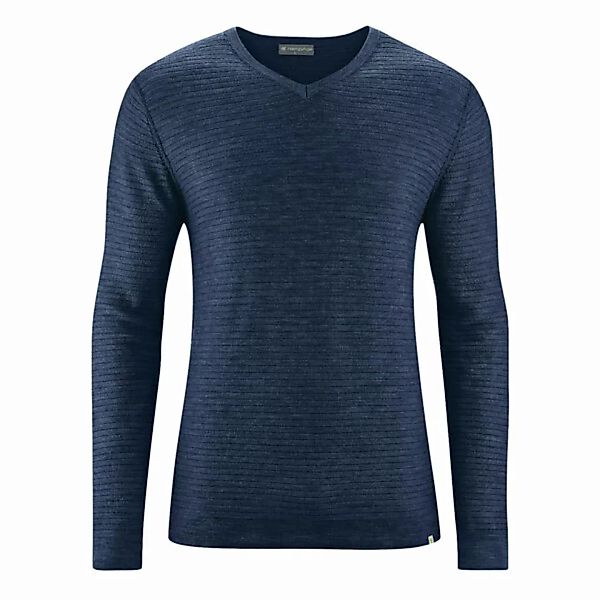 Hempage Herren Strick Pullover V-kragen Hanf/wolle/bio-baumwolle günstig online kaufen