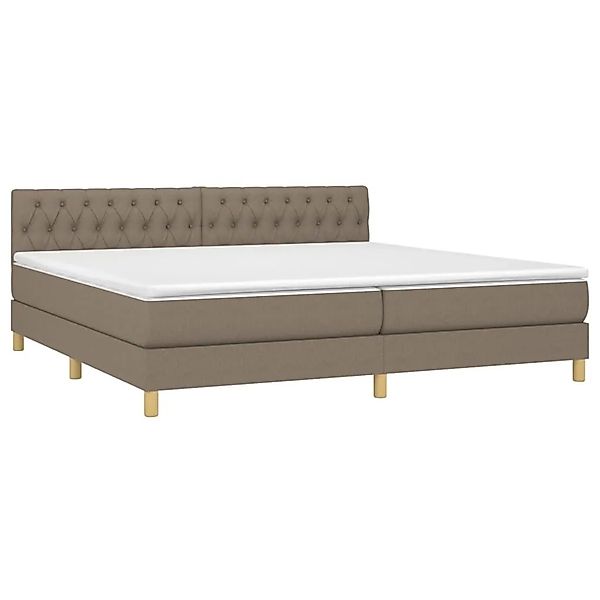vidaXL Boxspringbett mit Matratze & LED Taupe 200x200 cm Stoff 3133985 günstig online kaufen