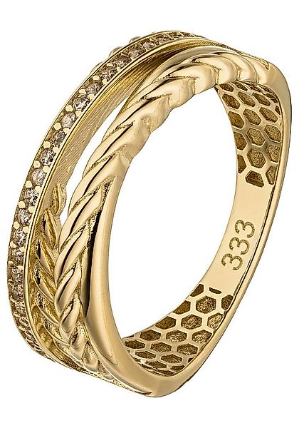 JOBO Goldring Ring Damenring 7 mm breit, 333 Gold mit 26 Zirkonia günstig online kaufen