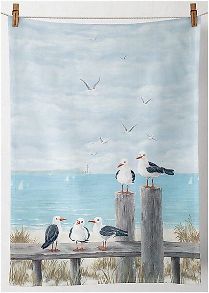 Ambiente® Geschirrtuch Seagulls on the dock, günstig online kaufen