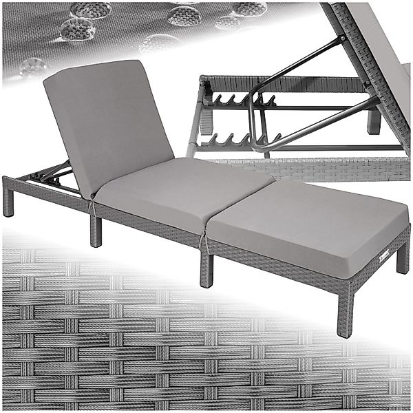 tectake Gartenliege Rattan Sonnenliege, 1 St., günstig online kaufen