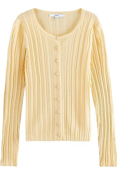Next Strickjacke Gerippte, geknöpfte Feinstrick-Strickjacke (1-tlg) günstig online kaufen